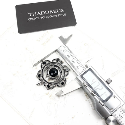 Tigerkopf-Anhänger aus 925 Sterlingsilber, mit Messlehre und Kartenbeilage