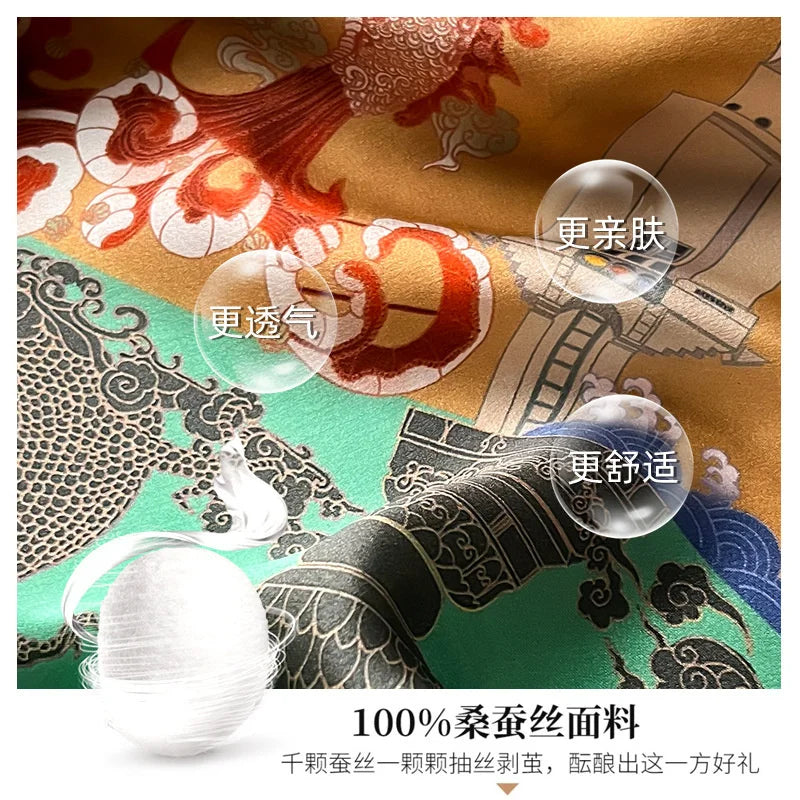 Damen Seidenschal quadratisch Blumen Bandana Haarband Halstuch weich