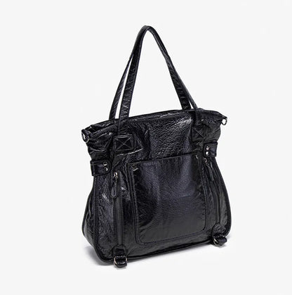 Damen-Handtasche aus weichem Leder mit Mehrfachfächern Große Umhängetasche mit Top-Griff