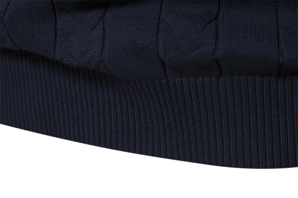Herren Pullover aus hochwertiger Baumwolle mit Viertelreißverschluss und Stehkragen