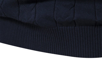 Herren Pullover aus hochwertiger Baumwolle mit Viertelreißverschluss und Stehkragen