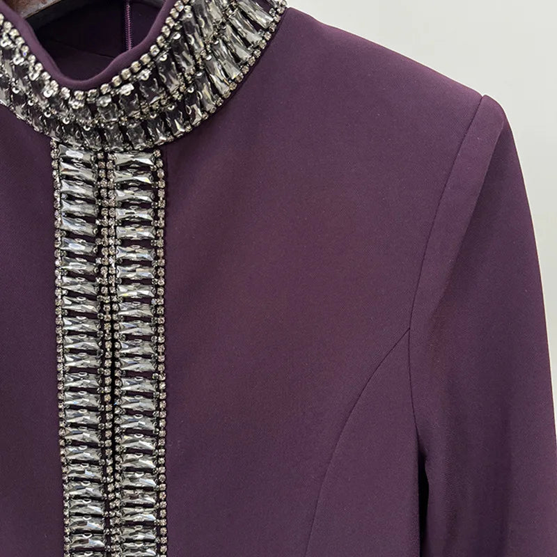 Damen-Jacke mit Kontrastfarben, Cowboy-Print und Patchwork-Design, Reverskragen und langen Ärmeln, einreihig.