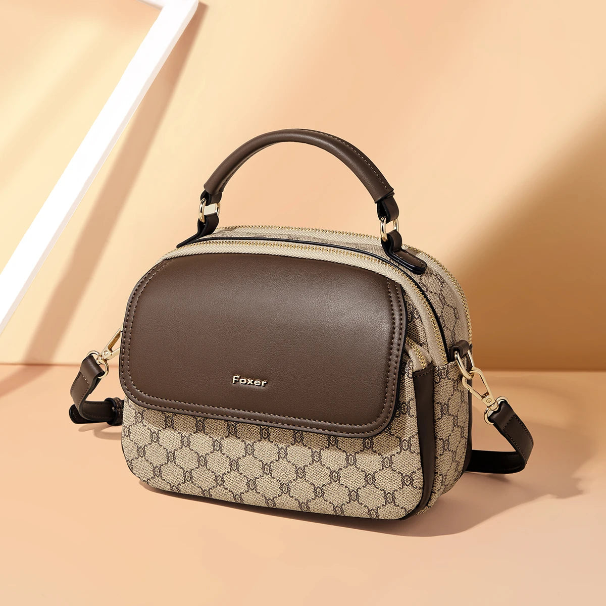 Damen-Schultertasche aus PVC-Leder mit Vintage-Optik und verstellbarem Schulterriemen für Alltag und Büro