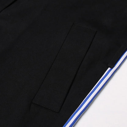 Colorblock-Denim-Blazer für Damen mit Notch-Kragen und Kettendetail – Langarm-Patchwork-Design für einen schicken Look