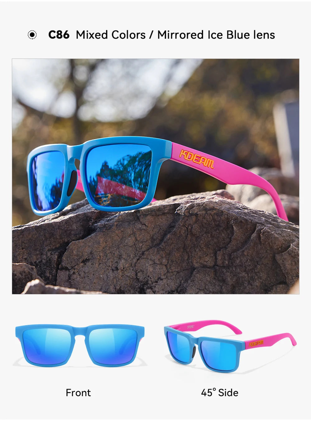 Sonnenbrille polarisiert TR90 Reißverschlussetui Unisex frische Farben
