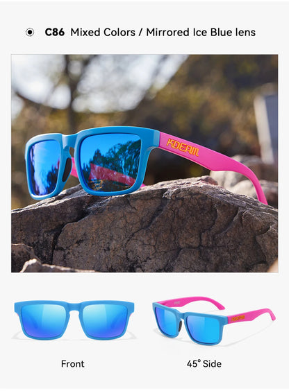 Sonnenbrille polarisiert TR90 Reißverschlussetui Unisex frische Farben