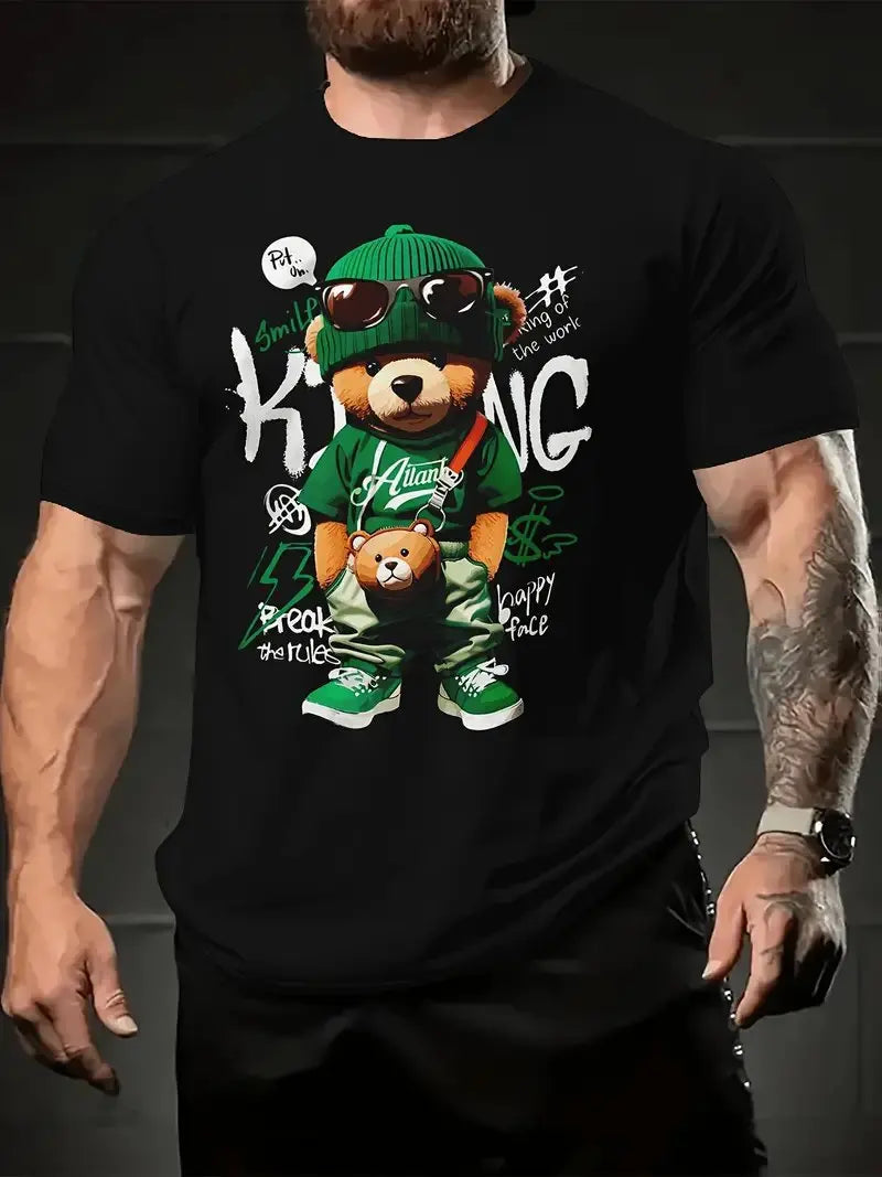 Hochwertiges Herren-T-Shirt in Übergröße mit kurzen Ärmeln und Henley-Ausschnitt – ideal für den Sommer.
