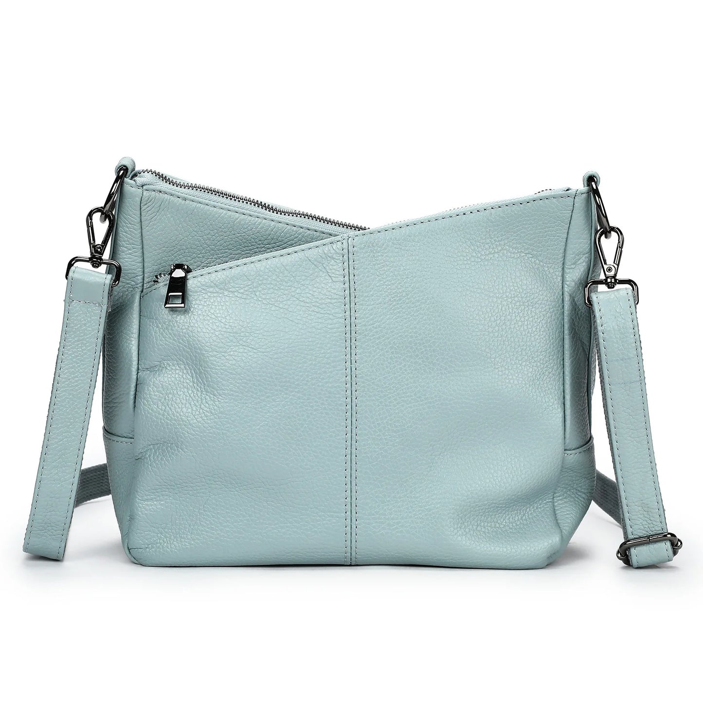 Damen-Schultertasche aus Leder schwarz großzügige Kapazität mit Reißverschluss Innenfach Alltagsbegleiter