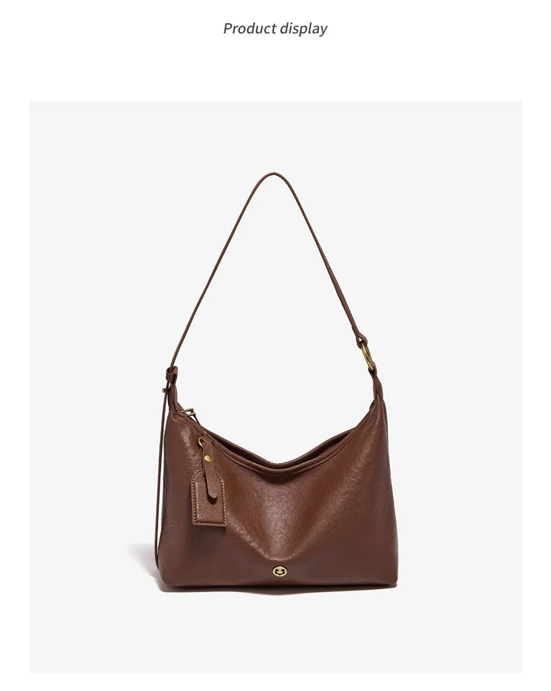 Damen Hobo Tasche Aus Echtem Leder Im Vintage Stil Mit Großer Kapazität
