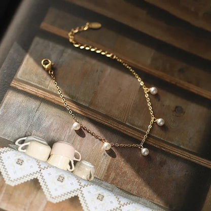 Damen-Charm-Armband mit Glasperle im Ozean-Stil