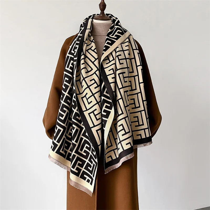 Damen Winterschal Kaschmir Pashmina Design warm Wickelschal Halstuch Echarpe Bandana
