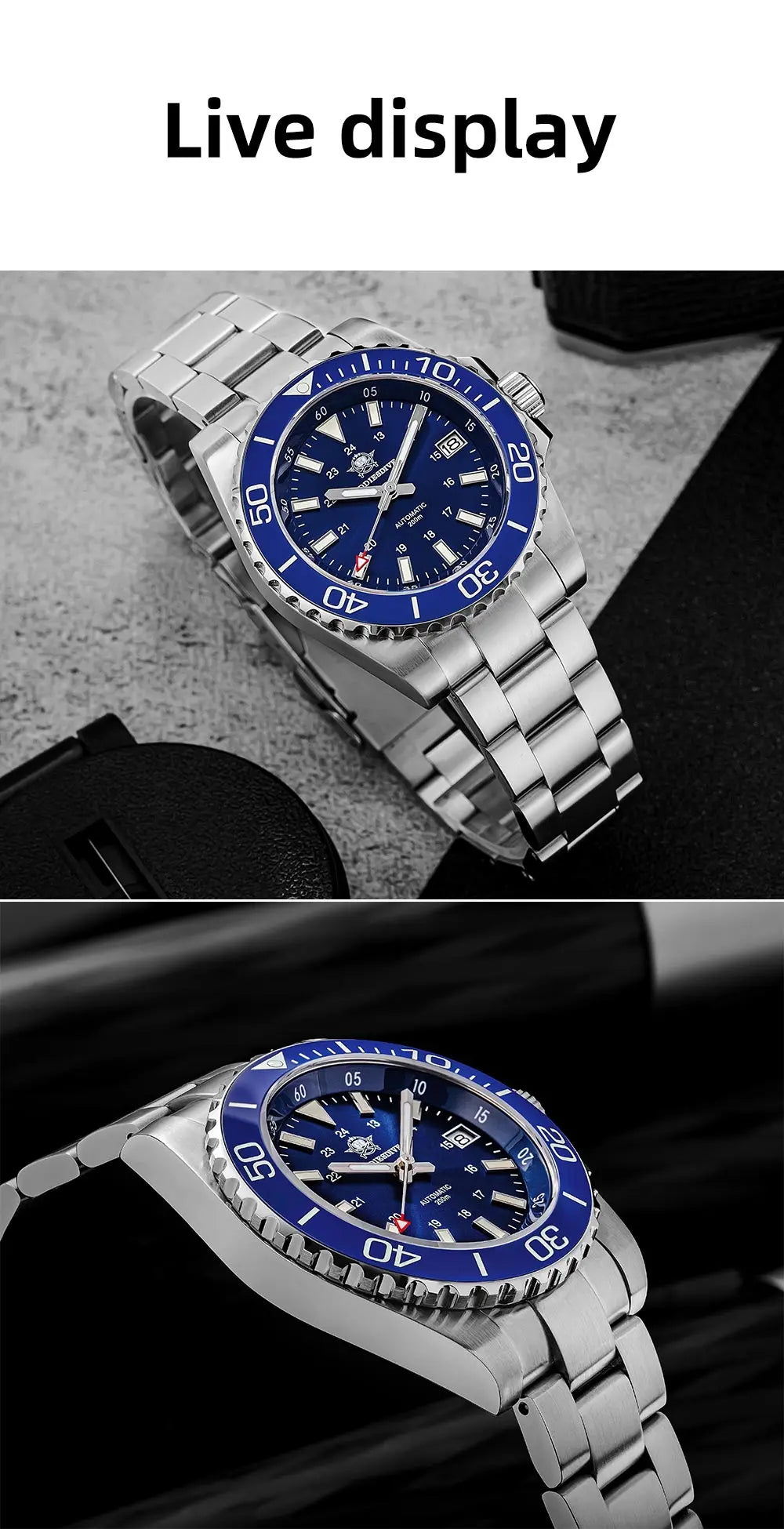 Herren-Taucheruhr mit Keramikluenette und 8215-Automatikwerk
