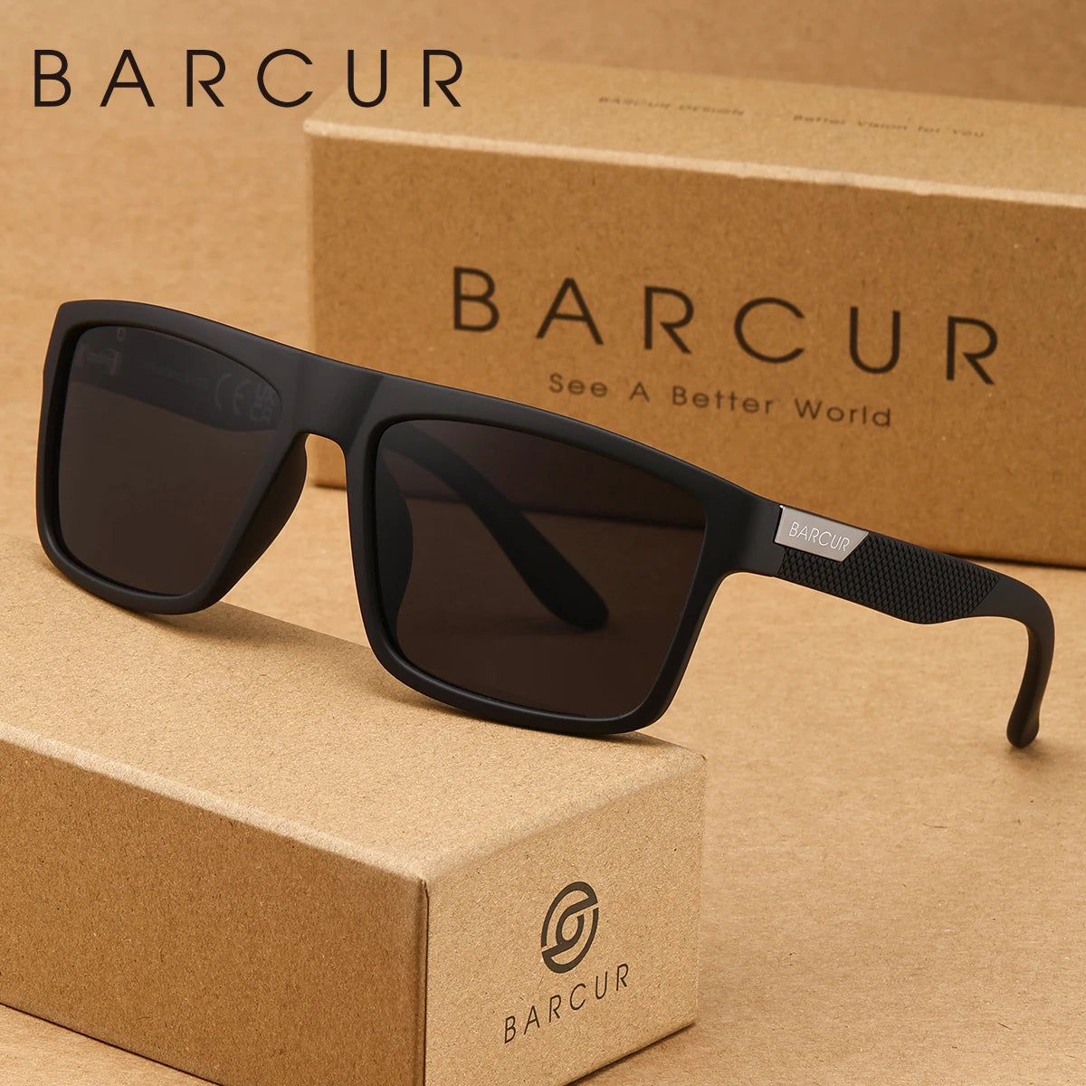 Sonnenbrille quadratisch Business minimalistisch UV400 polarisiert Herren