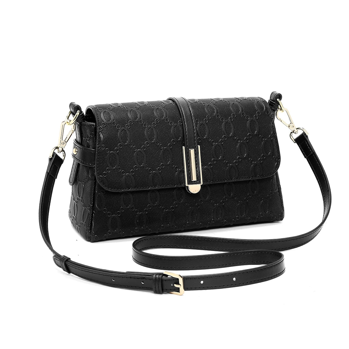 Damen Schultertasche Aus Spaltleder Mit Prägung Crossbody