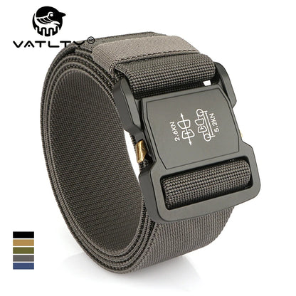 Herren-Gürtel Elastisch mit Aluminium-Schnalle 5 cm Breit Militärisch-Taktischer Stil