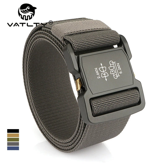 Herren-Gürtel Elastisch mit Aluminium-Schnalle 5 cm Breit Militärisch-Taktischer Stil