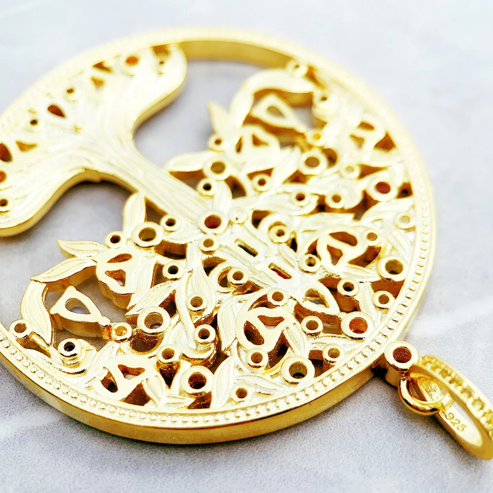 Damen-Charm-Anhänger Amulett magisch Natur Elemente aus Sterlingsilber