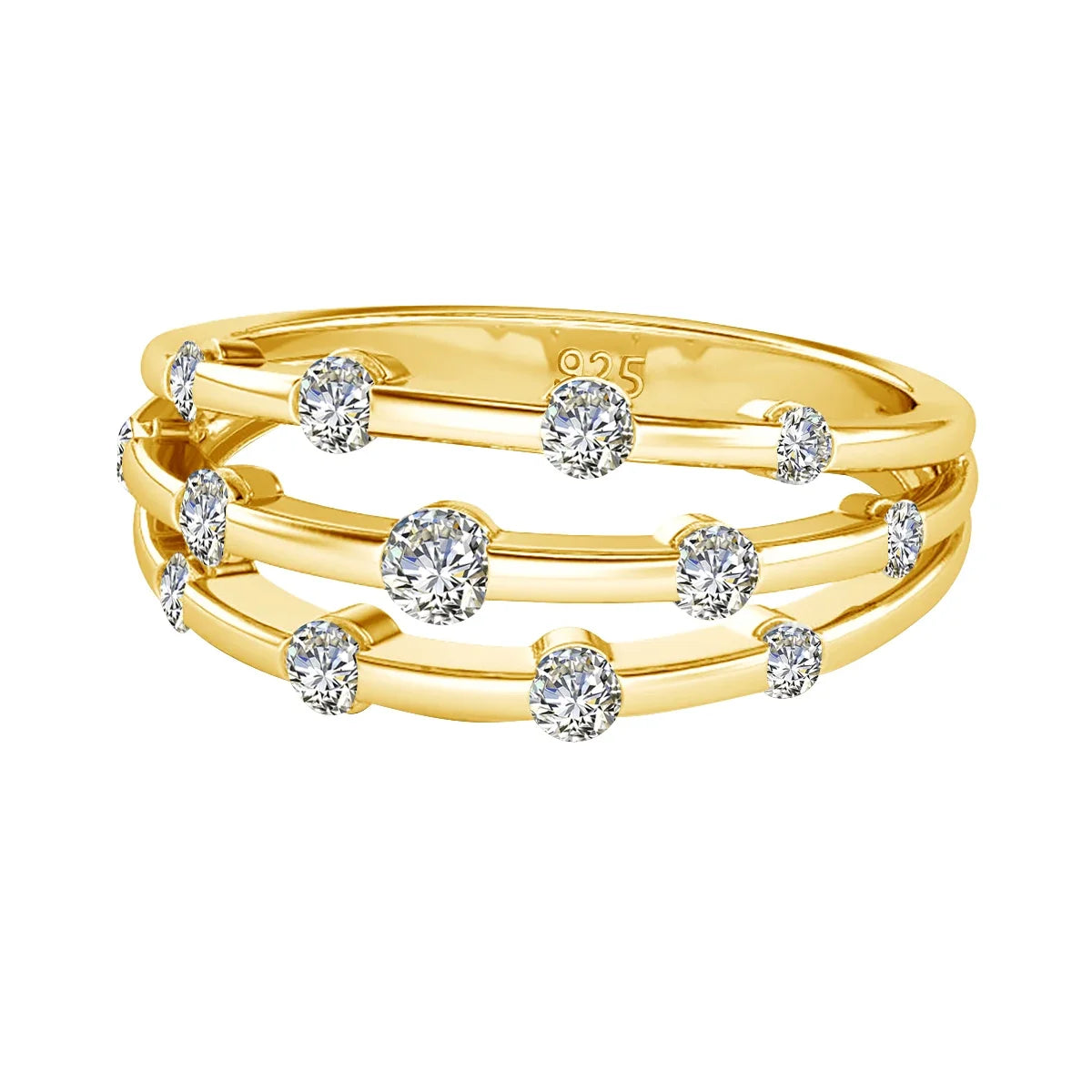 Damen-Ring aus Moissanit, 925er Sterling-Silber, Ewigkeitsband, Zertifiziertes Schmuckstück