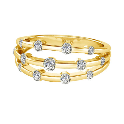 Damen-Ring aus Moissanit, 925er Sterling-Silber, Ewigkeitsband, Zertifiziertes Schmuckstück