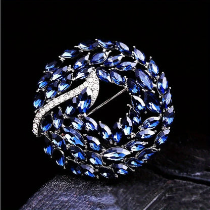 Brosche Girlande Kristall Strass Rund Luxus Boutique Corsage Damen