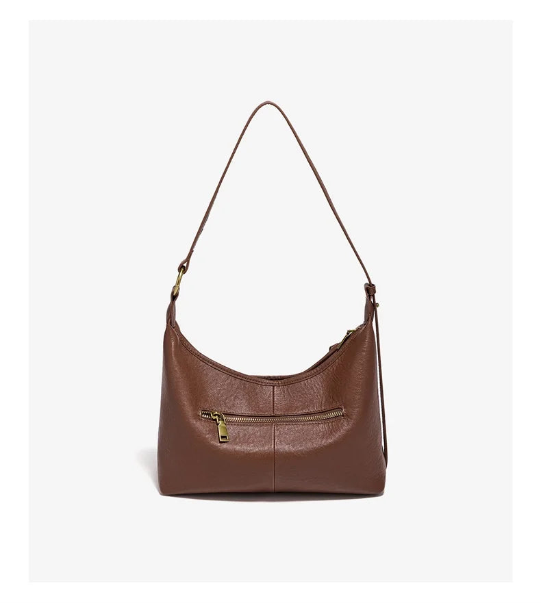 Damen Hobo Tasche Aus Echtem Leder Im Vintage Stil Mit Großer Kapazität