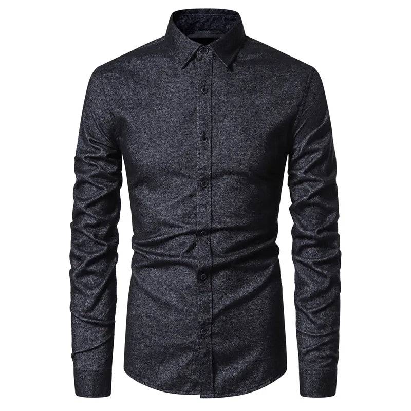 Herren Langarm Hohe qualität Designer Shirt Front Patch Brust Tasche Schlanke Taste-down Kragen Dicke Arbeit Shirts männer Kleidung