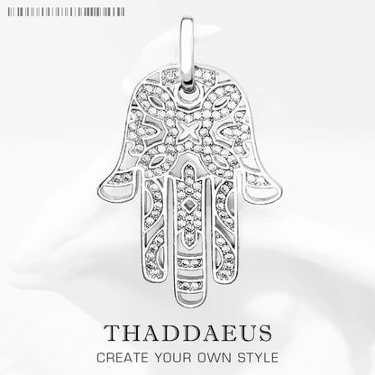 Damen-Charm-Anhänger Hand der Fatima Schutz IV aus Sterlingsilber
