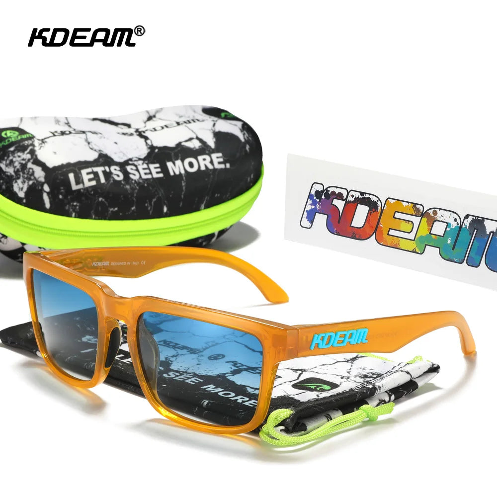 Sonnenbrille quadratisch polarisiert Reißverschlussetui 30 Farben Unisex