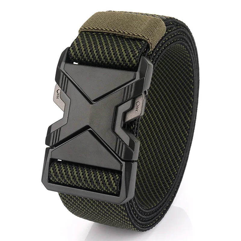 Herren-Taktischer Gürtel aus Nylon mit Elastischem Band und Schnellverschluss 3,8 cm Breite