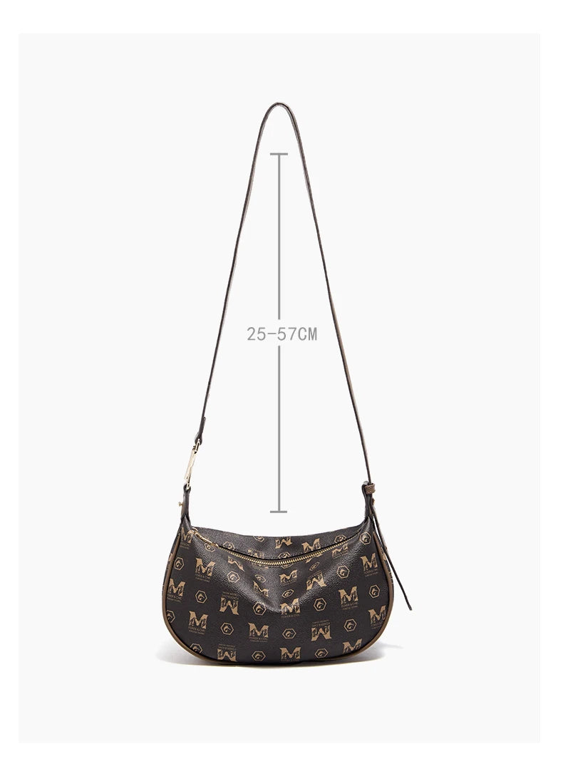 Damen Schultertasche aus PVC-Leder im Retro-Hobo-Stil mit großem Fassungsvermögen