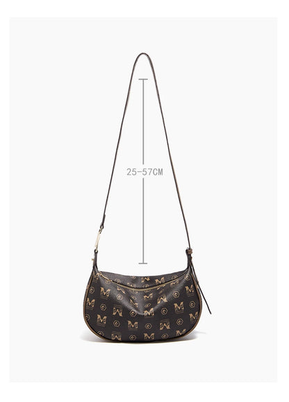 Damen Schultertasche aus PVC-Leder im Retro-Hobo-Stil mit großem Fassungsvermögen