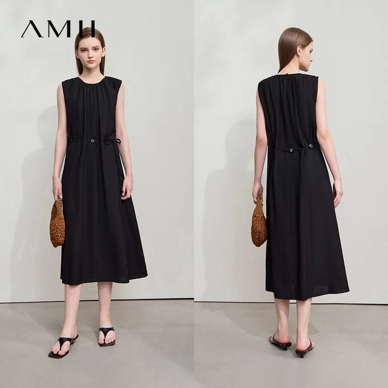 Ärmelloses Damen Viskose Kleid Mit Schnürung Und Komfort