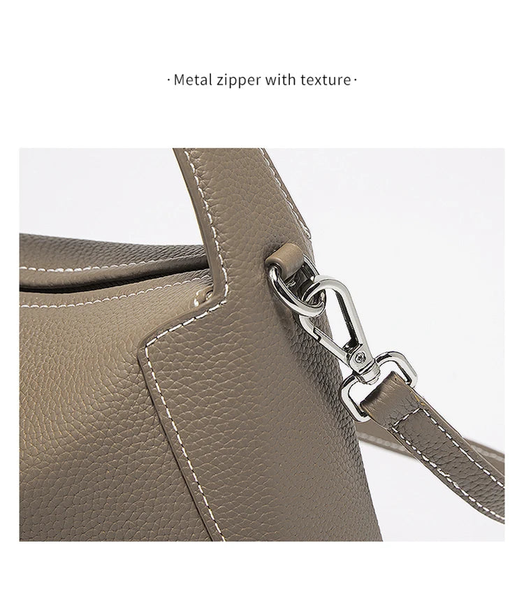 Damen-Handtasche aus Rindleder kompakt und vielseitig ideal für Beruf Alltag und Büro