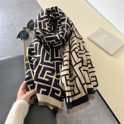 Damen Winterschal Kaschmir Pashmina Design warm Wickelschal Halstuch Echarpe Bandana
