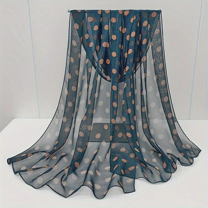 Damen Chiffon Hijab Schal gepunktet Strand Sommer Pareo Bandana muslimisch