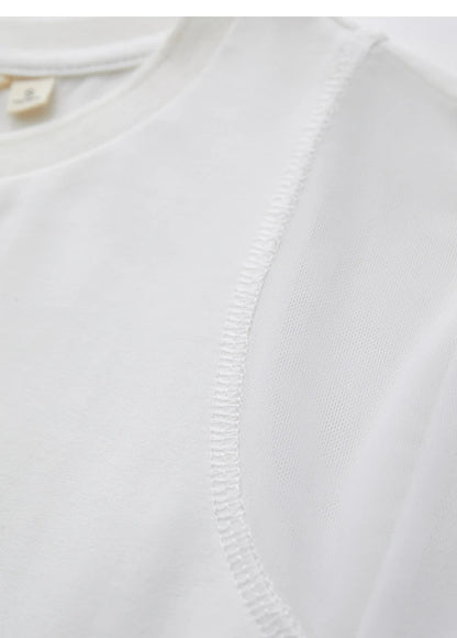 Damen T-Shirt aus mercerisierter Baumwolle mit kurzen Ärmeln im minimalistischen Stil
