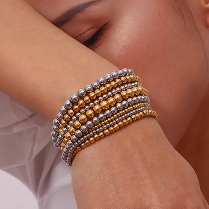 Damen-Perlenarmband mit Farbverlauf aus Edelstahl