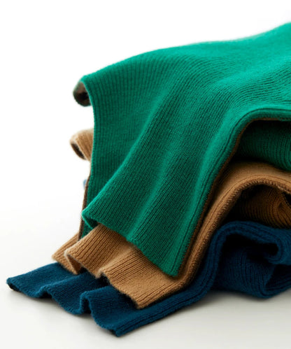 Damen-Rollkragenpullover 100 % Wolle Farbkontrast Slim Fit Frühling