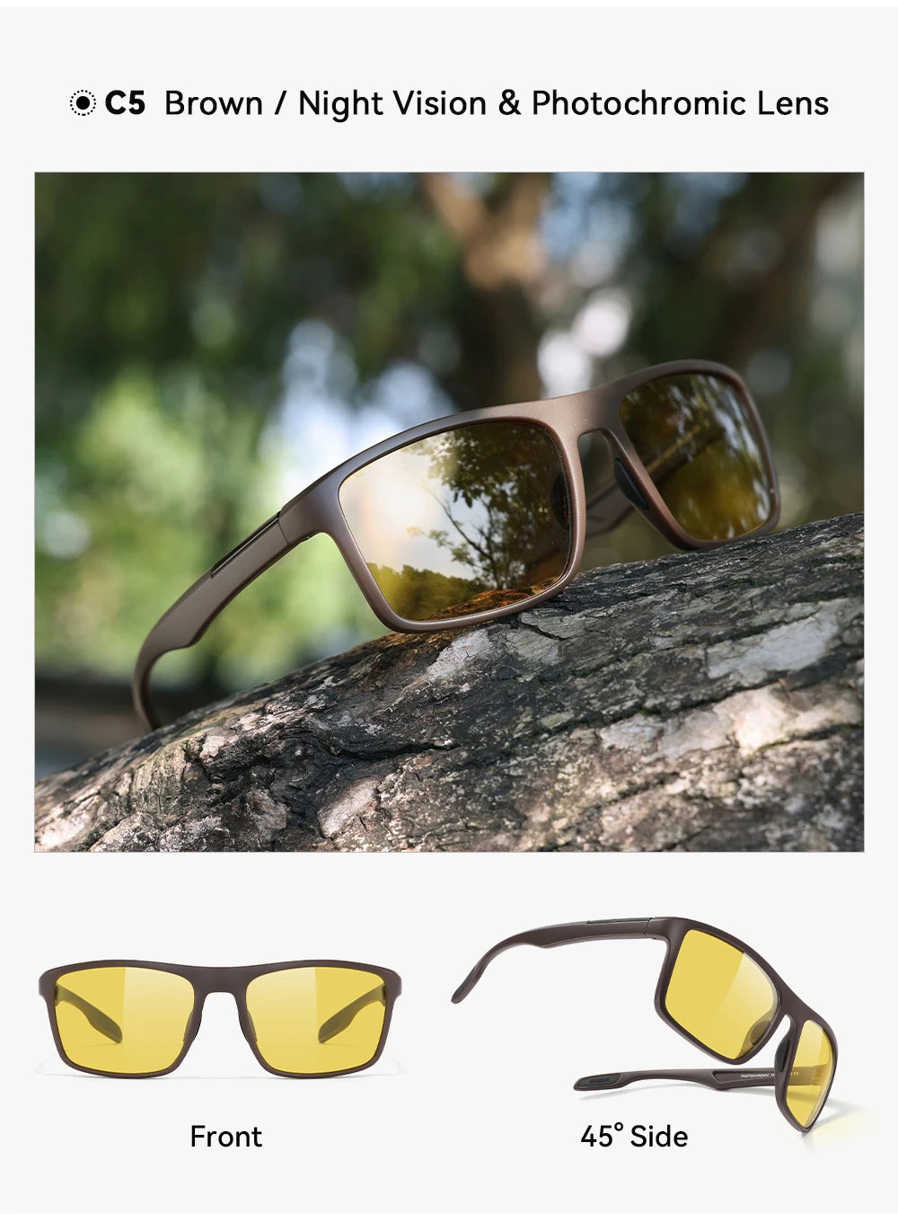 Sonnenbrille übergroß rechteckig polarisiert photochrom 154mm Sport