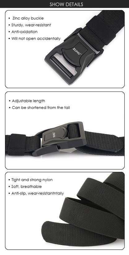 VATLY Elastik-Gürtel Herren 3,8 cm Zink-Schnellverschluss Tactical Outdoor