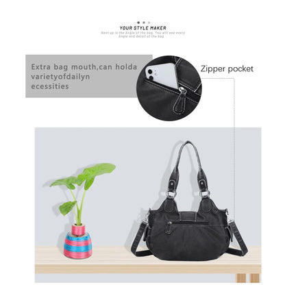 Damen-Handtasche aus PU Leder Leopardenmuster Top-Handle Tragegriff Mit Innenfächern und Reißverschlussfach