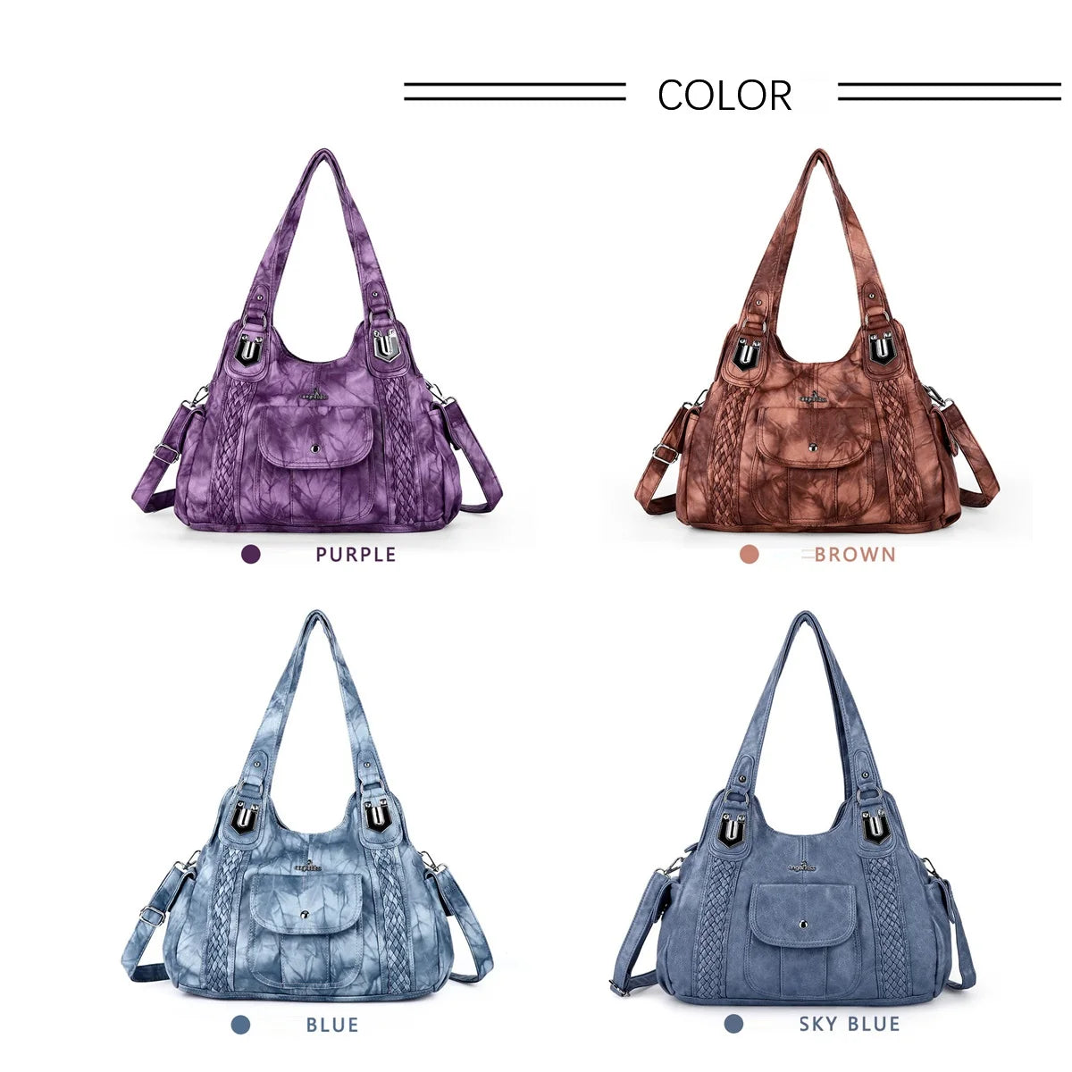 Damen-Schultertasche aus PU-Leder Große Kapazität Viel Stauraum Alltagsbegleiter Modernes Design und Praktisch