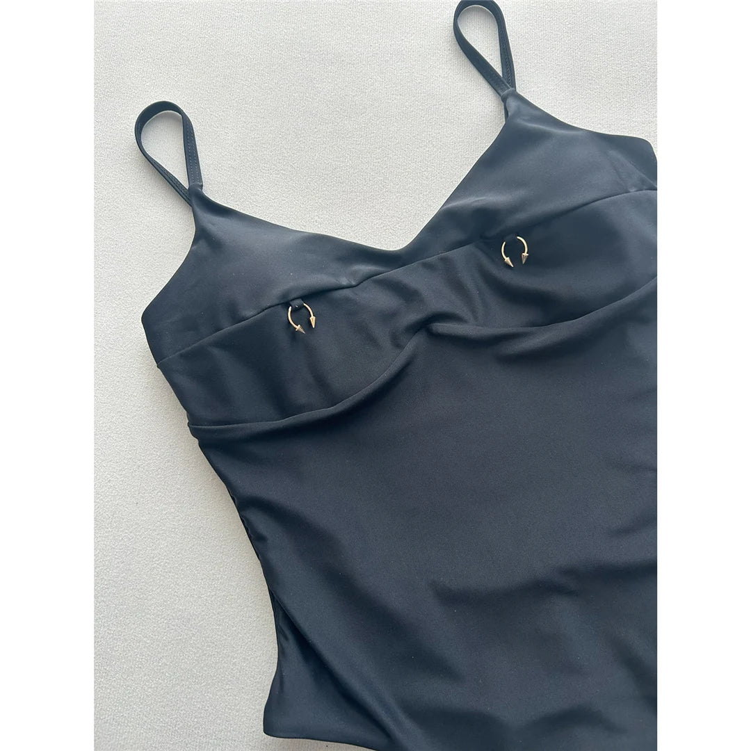Damen Badeanzug Micro Tanga Bügel rückenfrei hoher Beinausschnitt Monokini