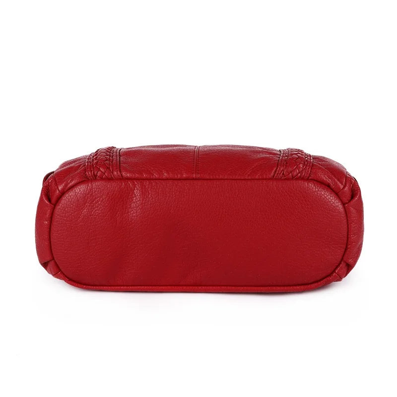 Damen-Schultertasche Silber PU-Leder mit Mehrfachfächern für Alltag und Freizeit