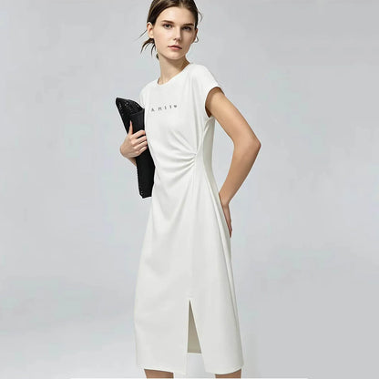 Elegantes Damen Midikleid Mit Stretch Und Strass Detail