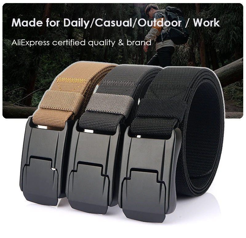 VATLY Elastik-Gürtel Herren Matte Metall-Schnalle Schnellverschluss Tactical Outdoor