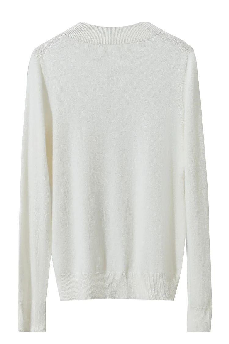 Damen-Rollkragenpullover Wolle-Kaschmir locker Herbst