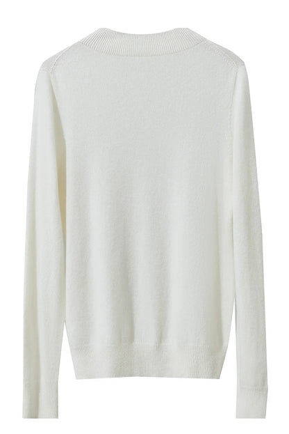 Damen-Rollkragenpullover Wolle-Kaschmir locker Herbst