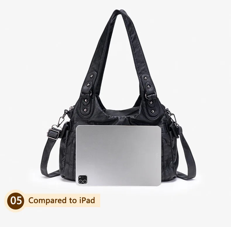Damen-Handtasche Aus PU-Leder Mit Top-Handle Und Mehrfach-Fächern Große Satchel-Tasche