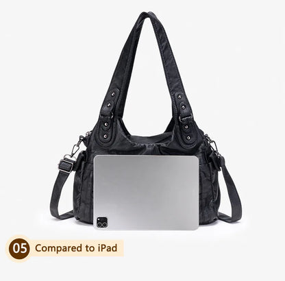 Damen-Handtasche Aus PU-Leder Mit Top-Handle Und Mehrfach-Fächern Große Satchel-Tasche